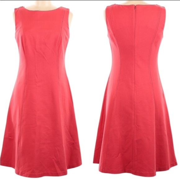 Talbots 100% Irish Linen Sheath Dress Fully Lined Coral Size 8 - Picture 1 of 11